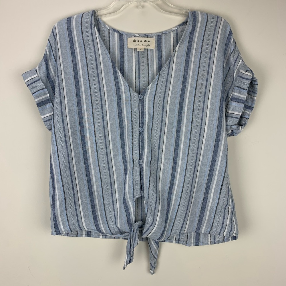 Anthropologie | Cloth & Stone Plaid Tie Front Sz S